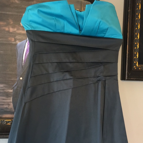 Formal dress gray/turquoise - Picture 4 of 4
